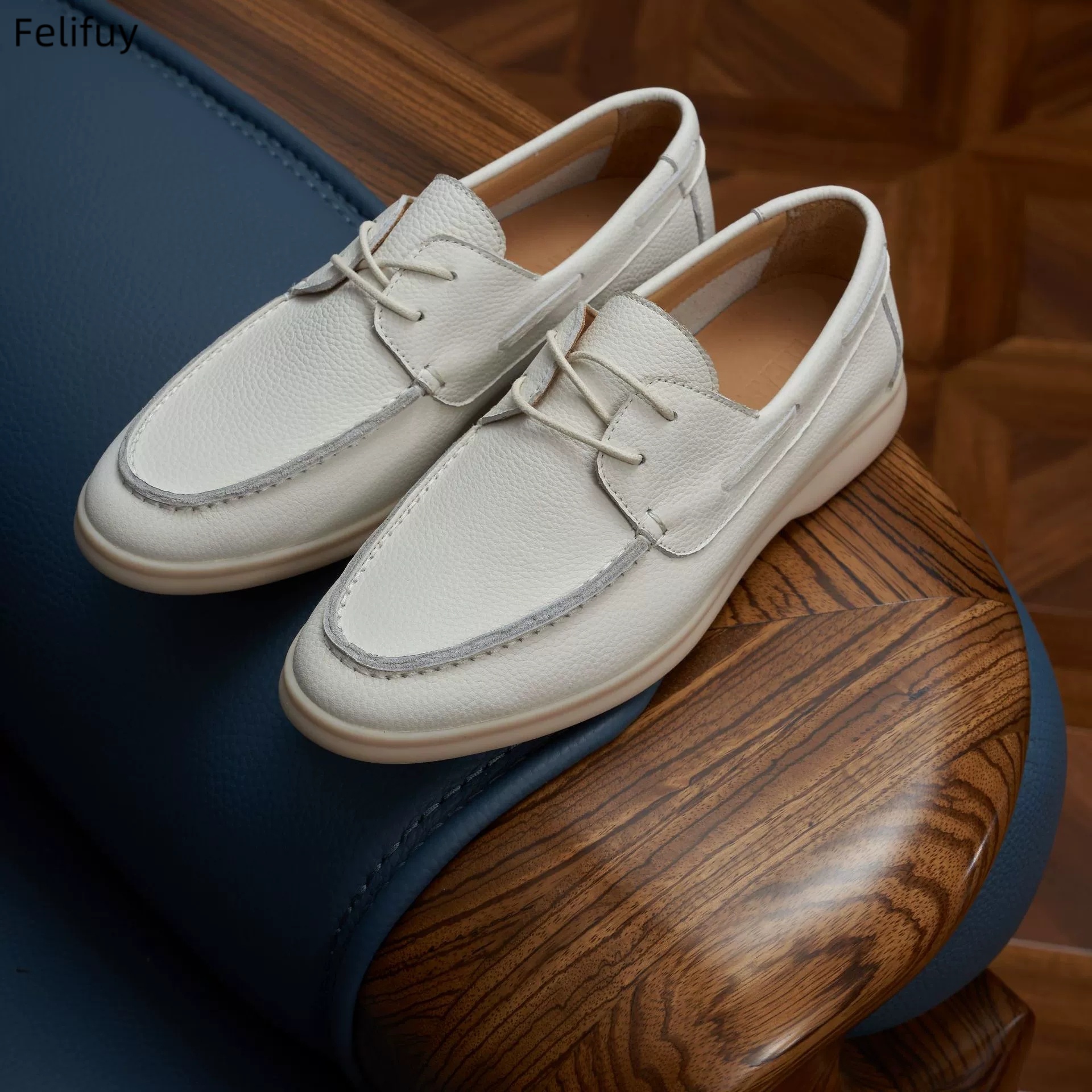 Vintage Fashion Rome - Handmade Genuine Leather Lace Up men's