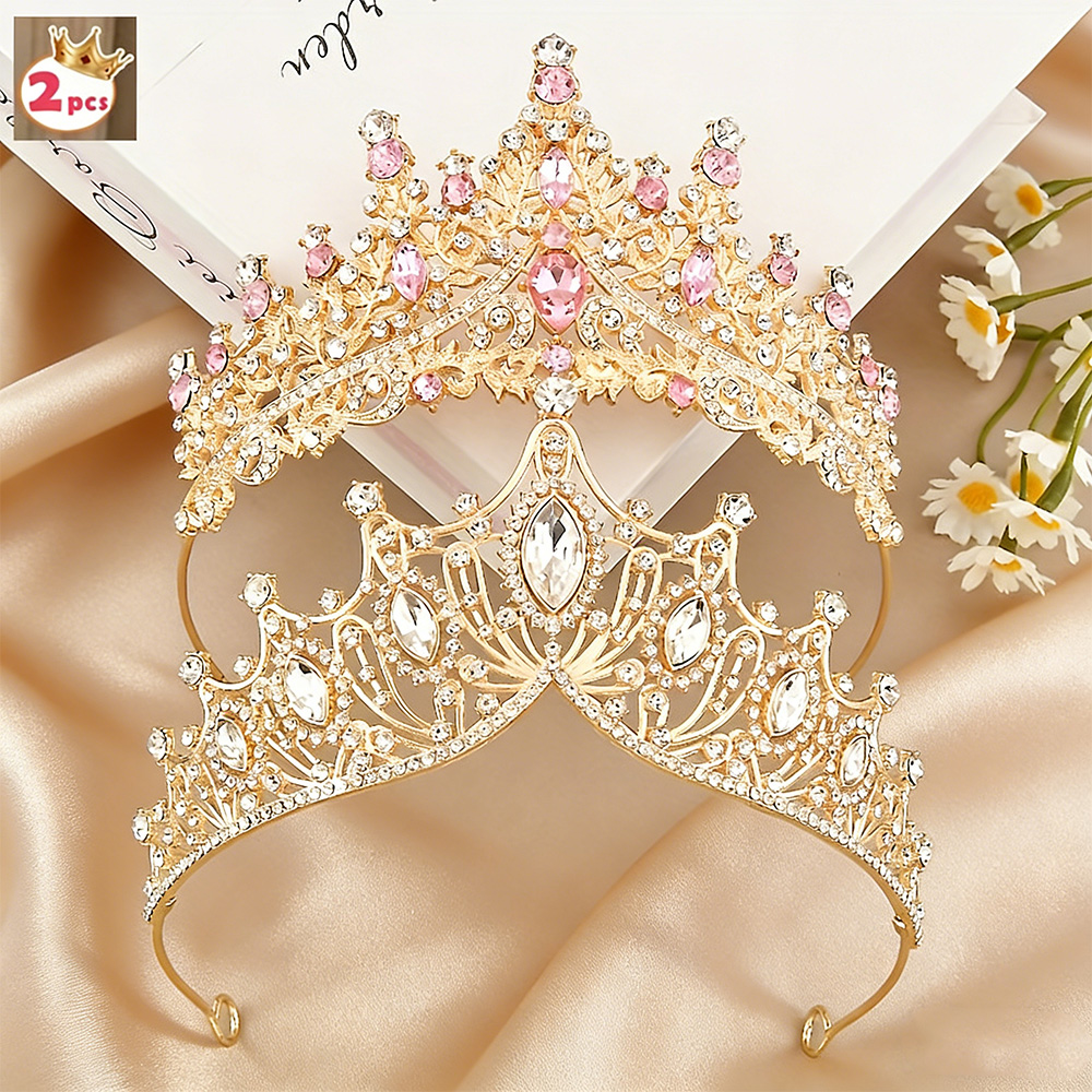 Vintage Fashion Luxury - 2Pcs Exquisite Vintage Baroque Gold Tiara