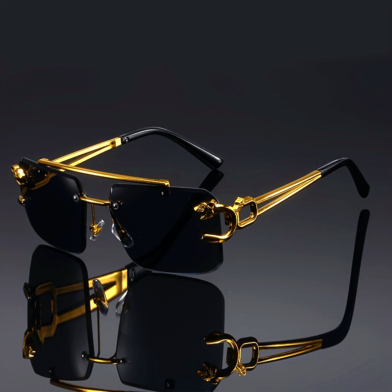 Vintage Fashion Luxury - Vintage Luxury Golden Glasses Women's Punk