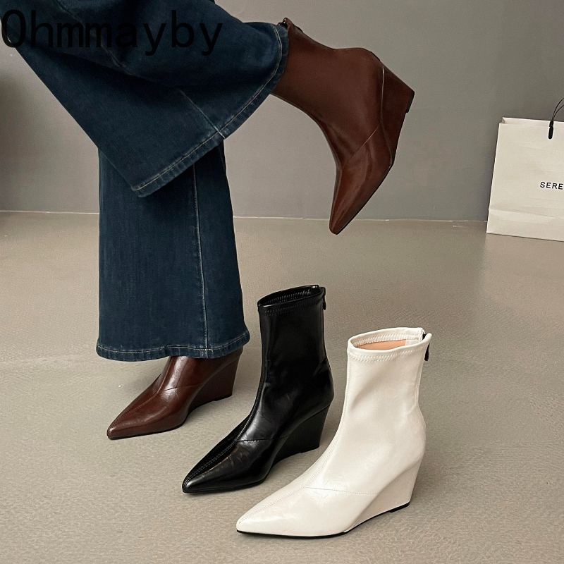 Vintage Style Women Fashion - Autumn Winter Vintage Weges Heel Women