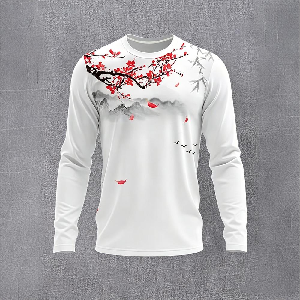Usa Vintage Fashion - Chinese Style Ink Plum Blossom Long