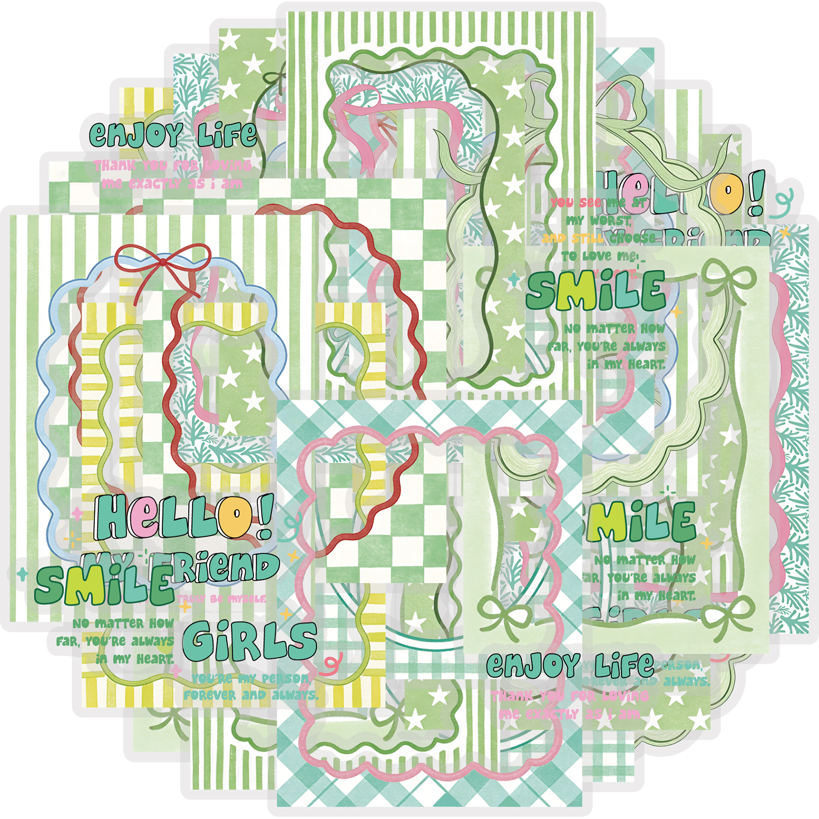 Vintage Fashion Books - Etori Life Fresh Green Border Stickers,