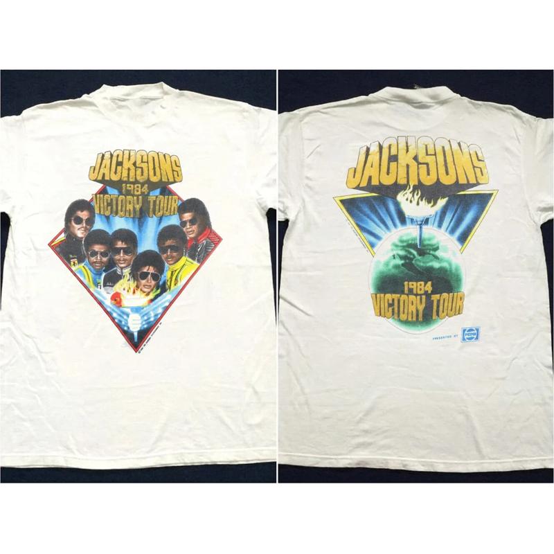 Vintage Flannel Shirt - Vintage 1984 Jacksons Victory Tour T-Shirt