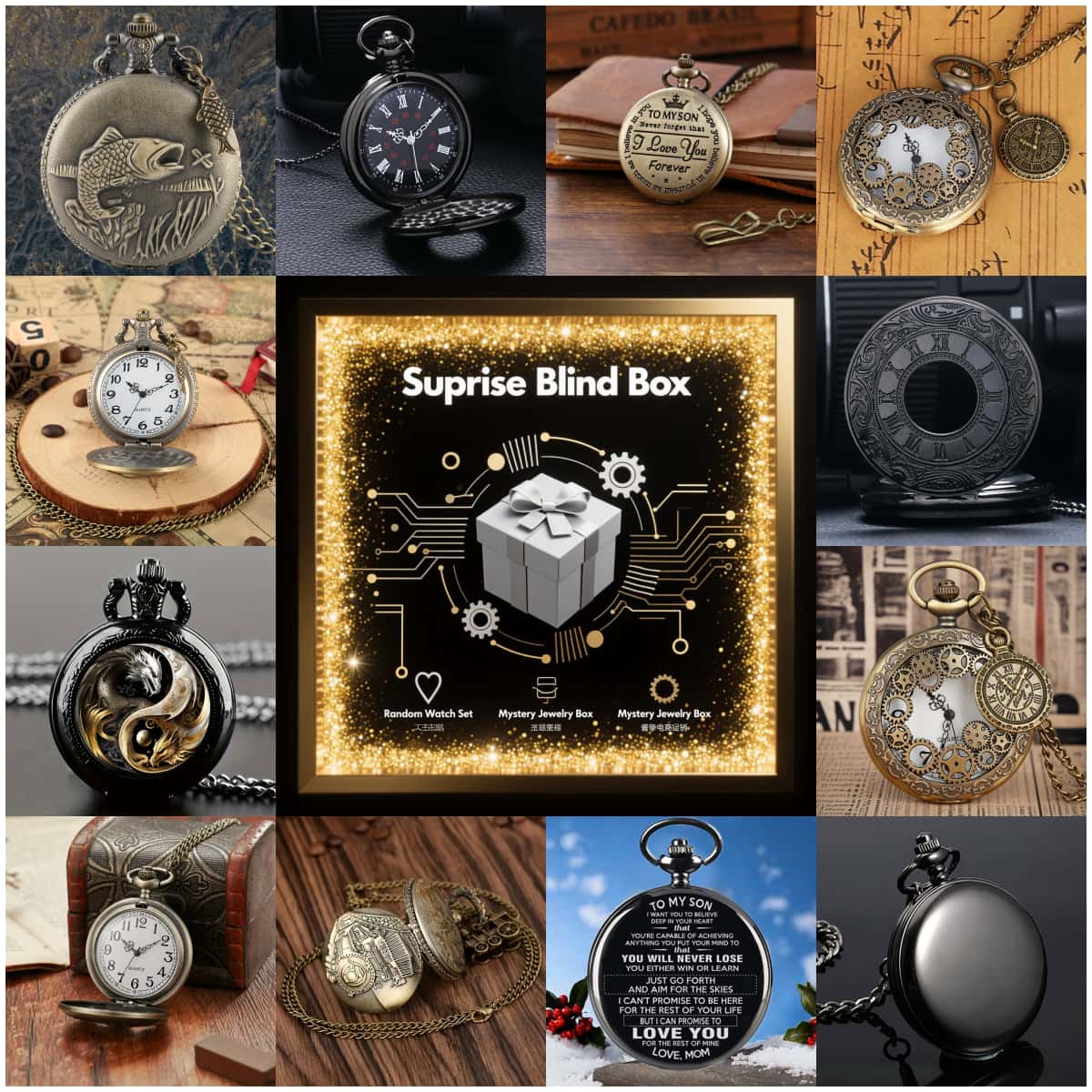 1PC Surprise Mystery Watch Bli - Vintage Fashion Mens recension och pris