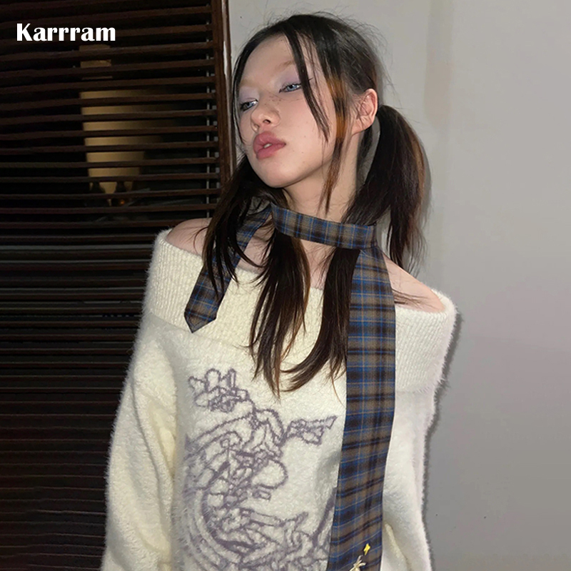 Karrram Japanese Y2k Embroider - Turtleneck Knit 90S recension och pris