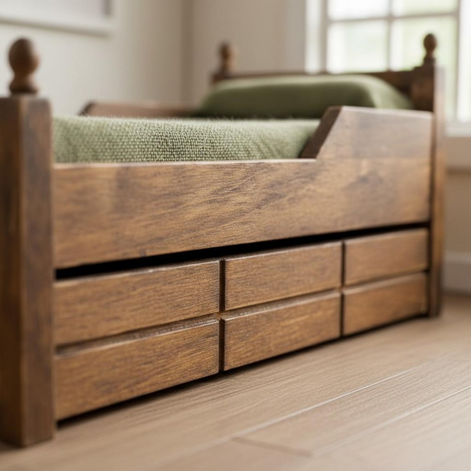 1:12 Scale Wooden Bed Handmade - Vintage Fashion Doll recension och pris