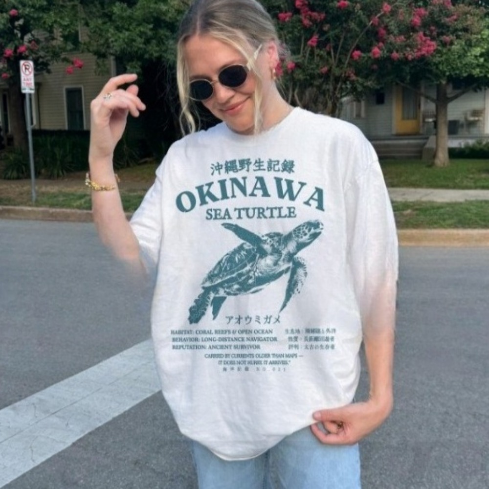 Okinawa Sea Turtle Shirt Japan - Turtleneck Knit 90S recension och pris