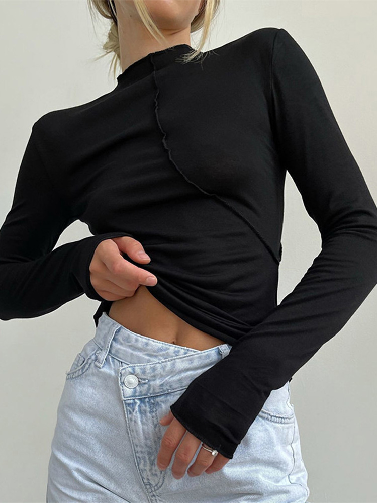 Turtleneck Y2K Long Sleeve T S - Turtleneck Knit 90S recension och pris