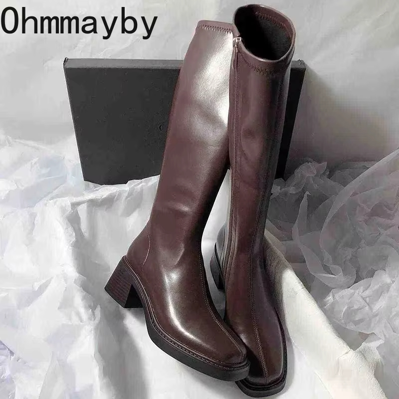 Vintage Thick Heel Women Knee  - Vintage Style Women Fashion recension och pris