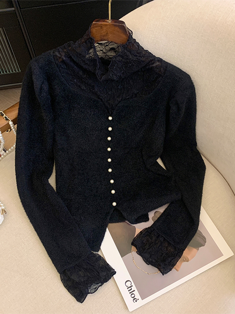 Women's Coffee Pullover Turtle - Turtleneck Knit 90S recension och pris