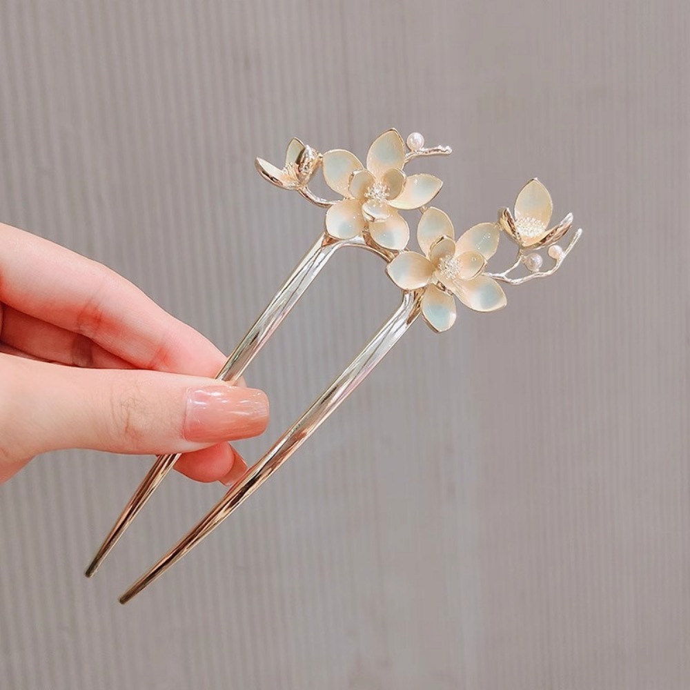 1pc U Shaped Flower Hair Stick - Vintage Fashion Jewelry recension och pris