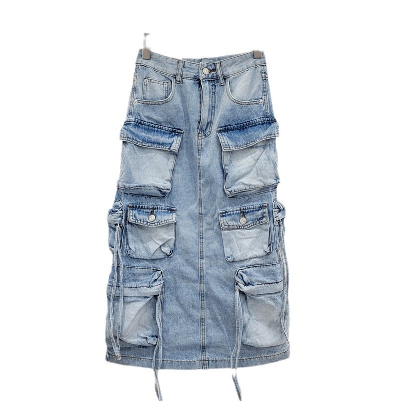 Women's Denim Workwear Skirt H - Vintage Fashion Influencers recension och pris