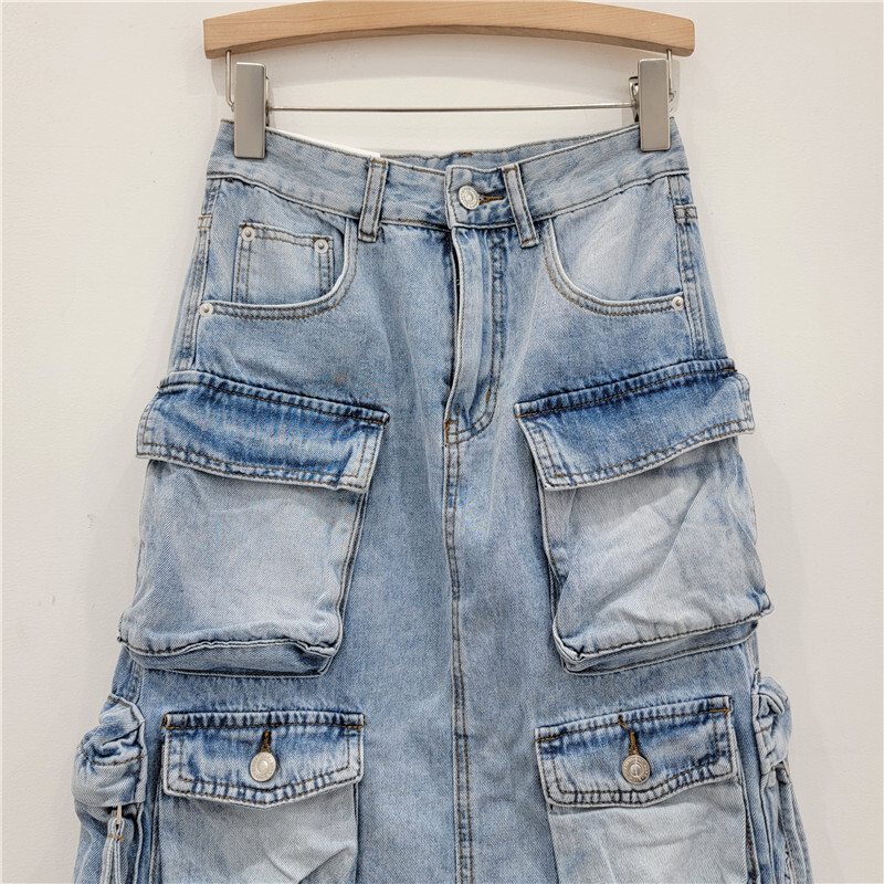 Women's Denim Workwear Skirt H - Vintage Fashion Influencers recension och pris