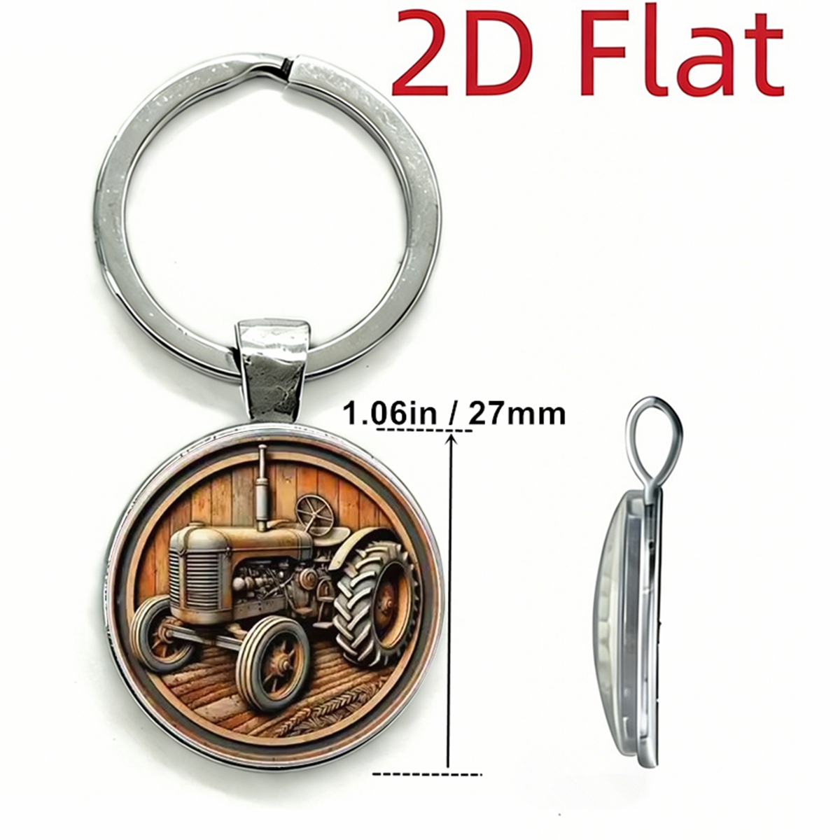 1pc Retro Tractor Keychain Vin - Vintage Fashion Enthusiasts recension och pris