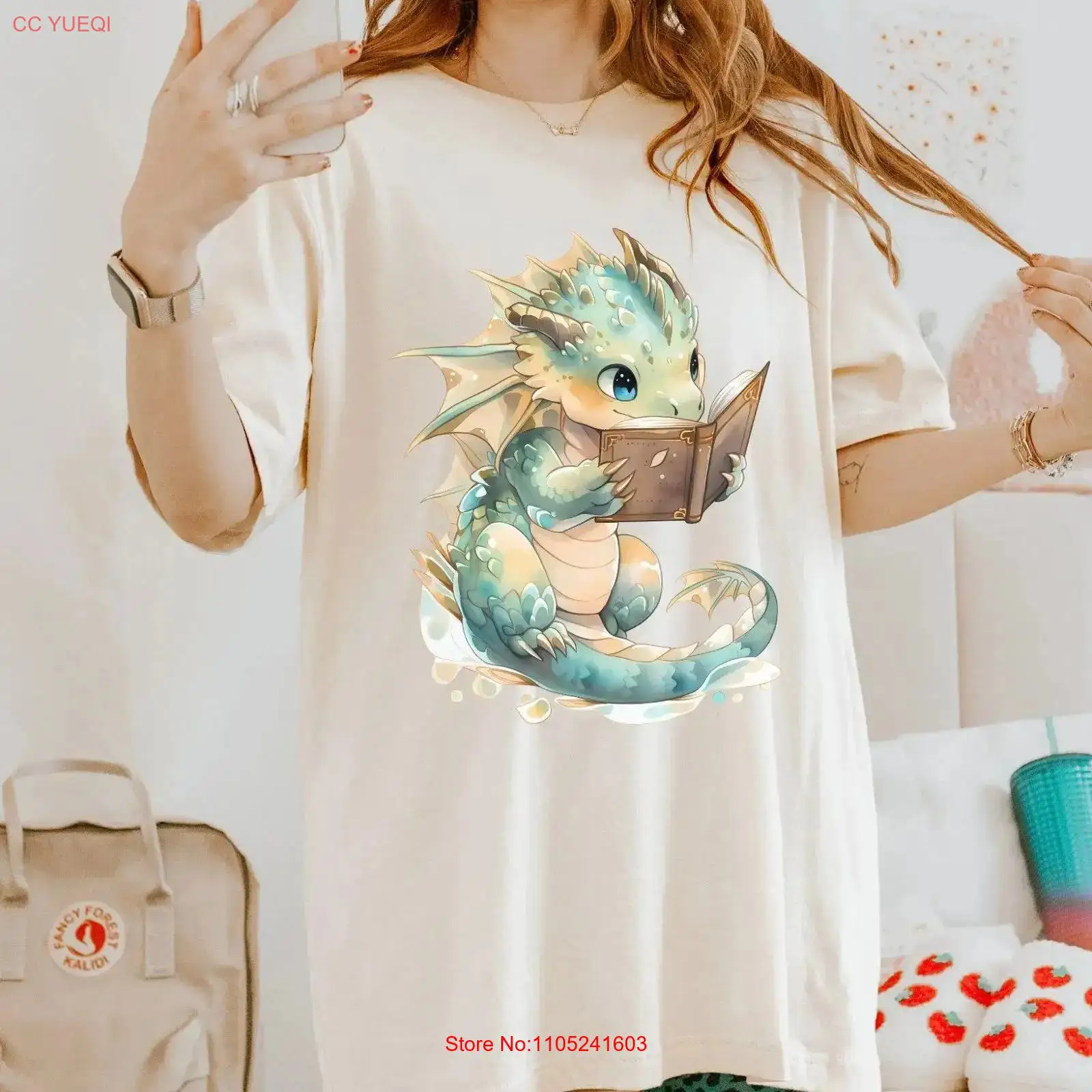 Bookdragon T Shirt Dragon Read - Vintage Fashion Books recension och pris