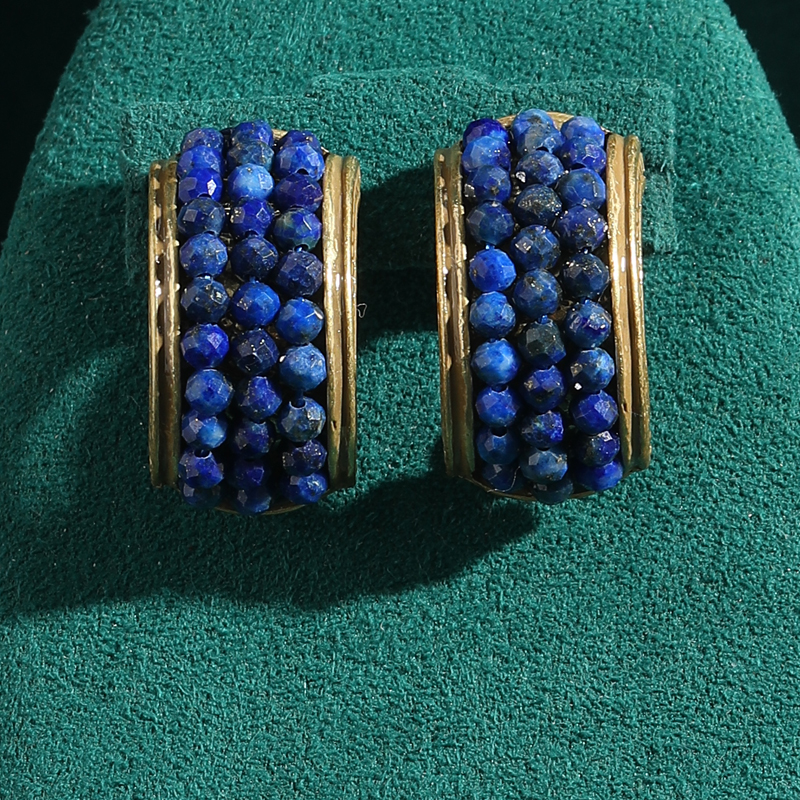 Vintage Lapis Lazuli Stud Earr - Vintage Fashion Trends 2025 recension och pris