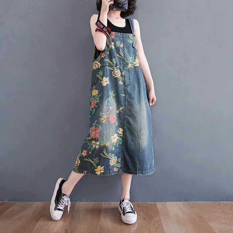 Autumn Vintage Washed Denim Dr - Vintage Style Women Fashion recension och pris