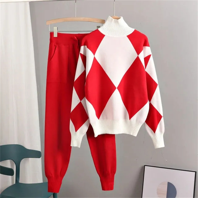 Fall Winter Warm Knit 2 Piece  - Turtleneck Knit 90S recension och pris