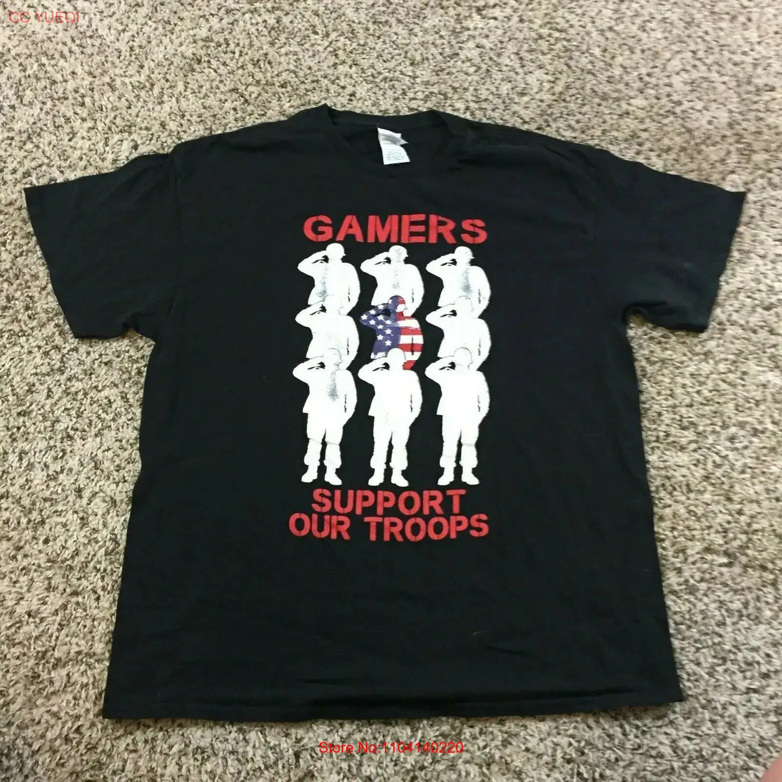 Gamers Support Our Troops Men  - Vintage Fashion Video recension och pris
